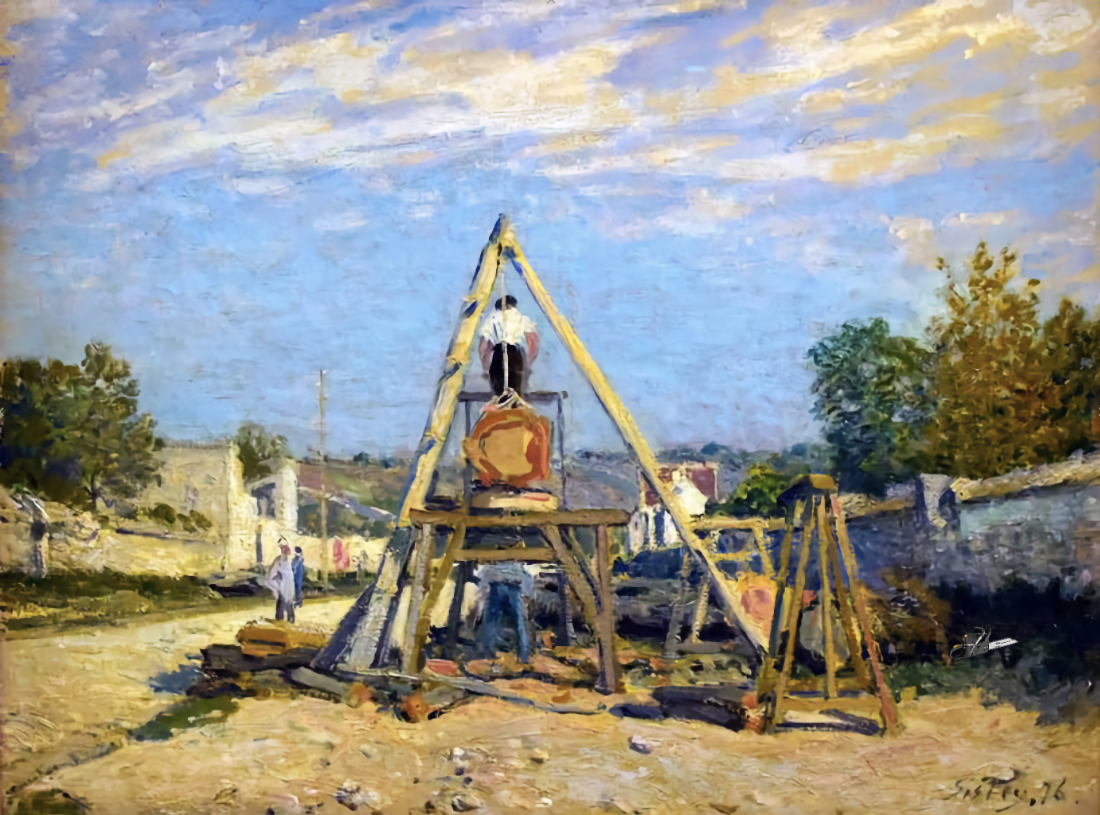 Scieurs de long 1876 - jeu de l'intrus (Sisley)