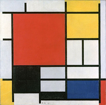 Composition en rouge, bleu et jaune de Mondrian