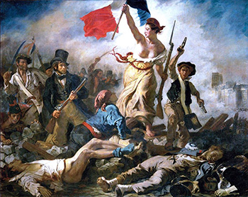 Représentation dramatique d'une œuvre romantique par Eugène Delacroix